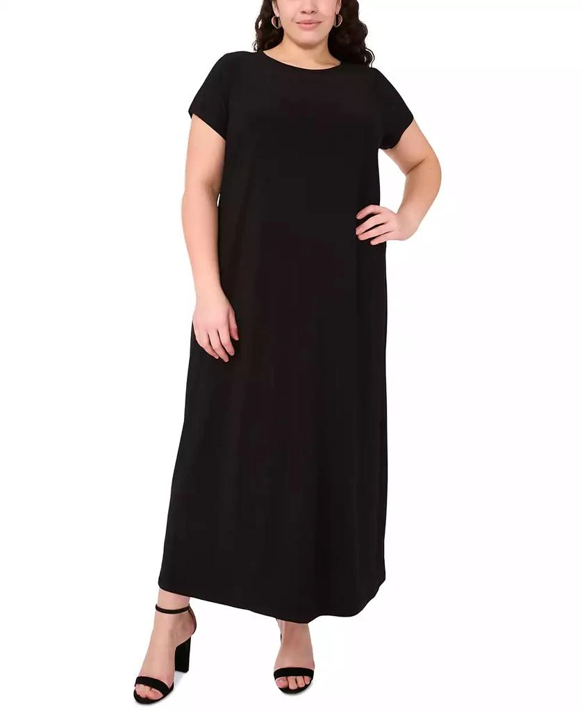 MSK Plus Size Round-Neck Short-Sleeve Maxi Dress 1