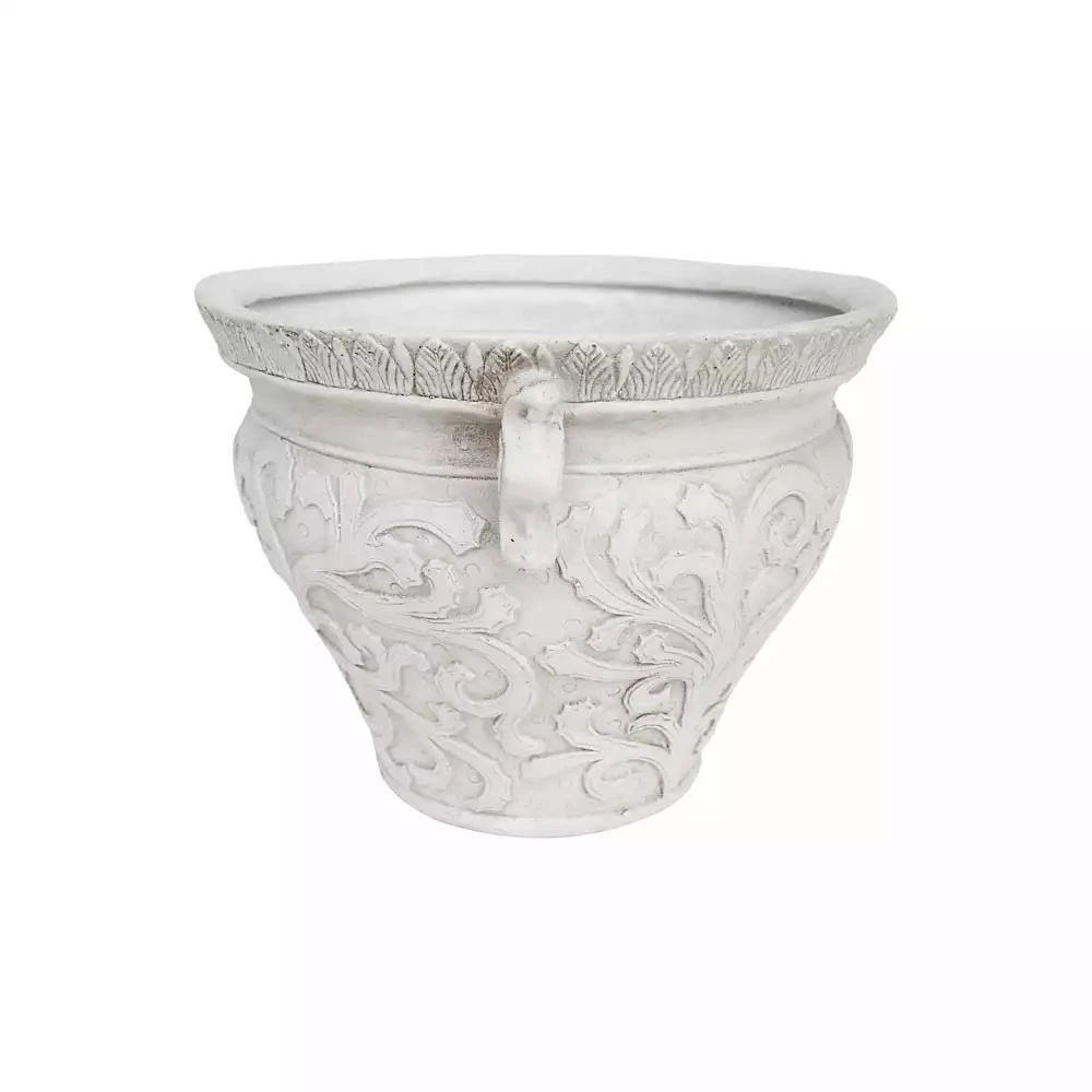 Streamdale Furniture Streamdale Antique White Concrete Planter For Indoor/Outdoor Use 5
