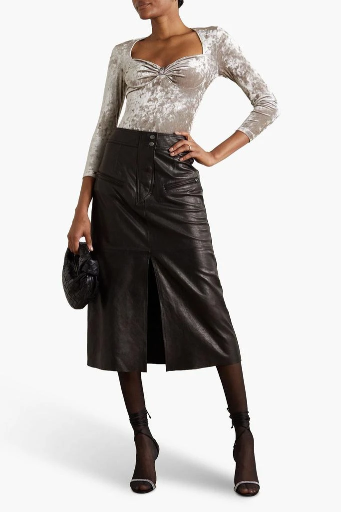 Isabel Marant Gubaia knotted stretch crushed-velvet top 2