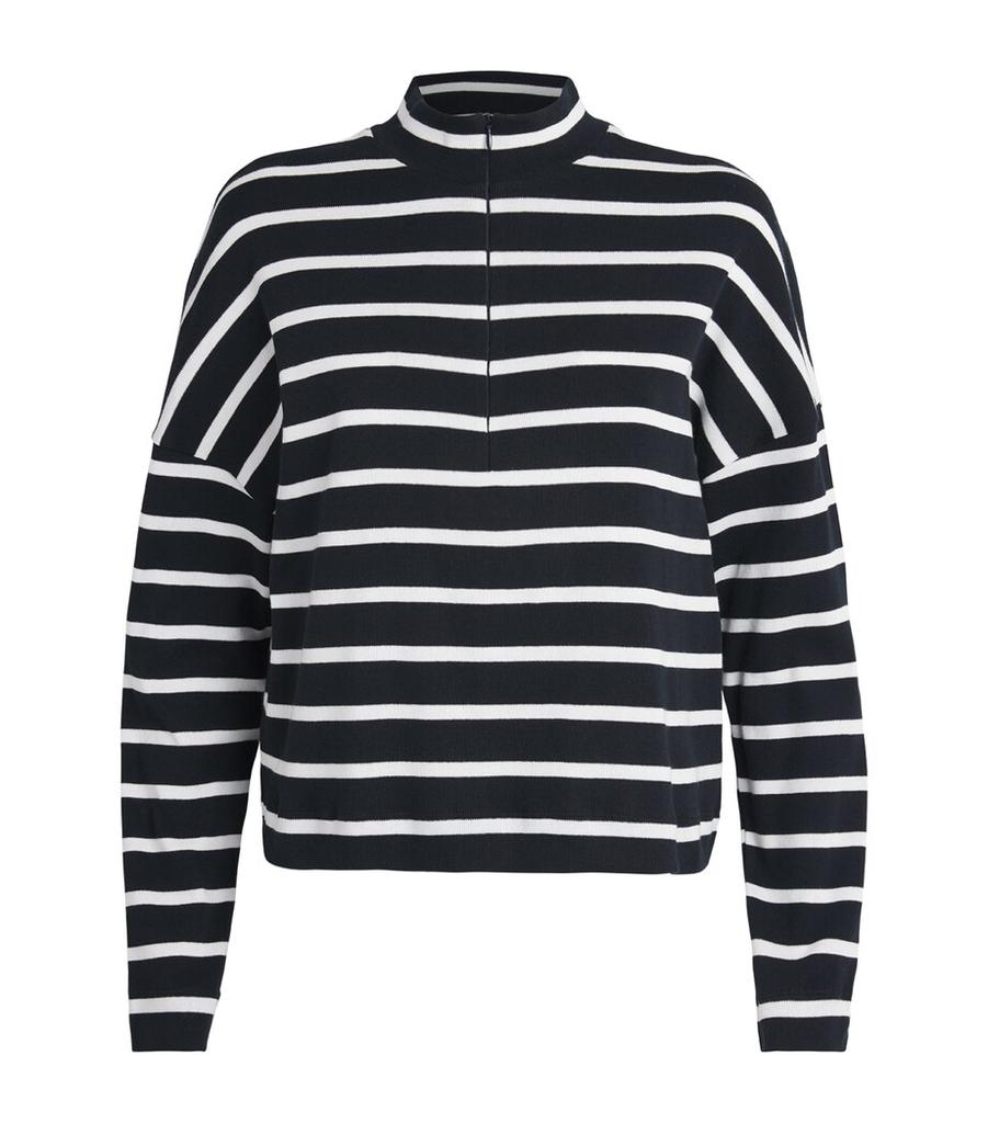 ME+EM Striped Quarter-Zip Sweater