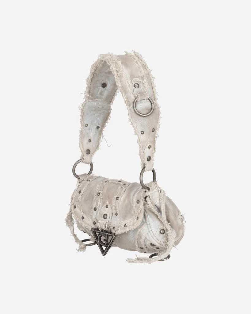 Guess USA Distressed Denim Shoulder Bag White 2