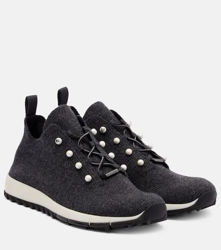 Jimmy Choo Veles embellished cashmere sneakers 1