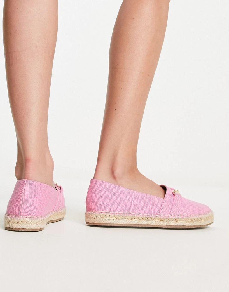 Dune Dune London espadrilles with trim detail in pink canvas 2