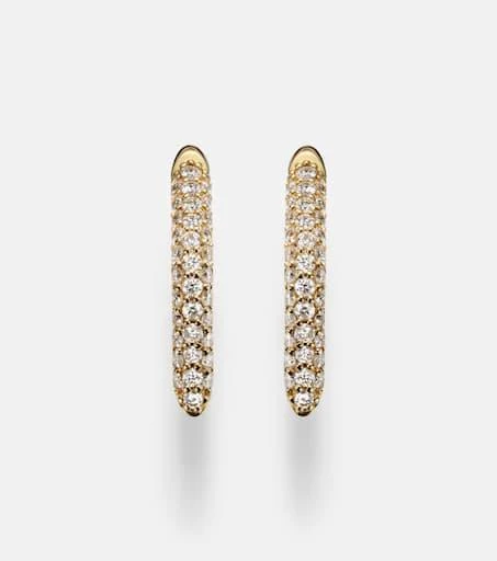 Sydney Evan 14kt gold (585/1000) hoop earrings with diamonds