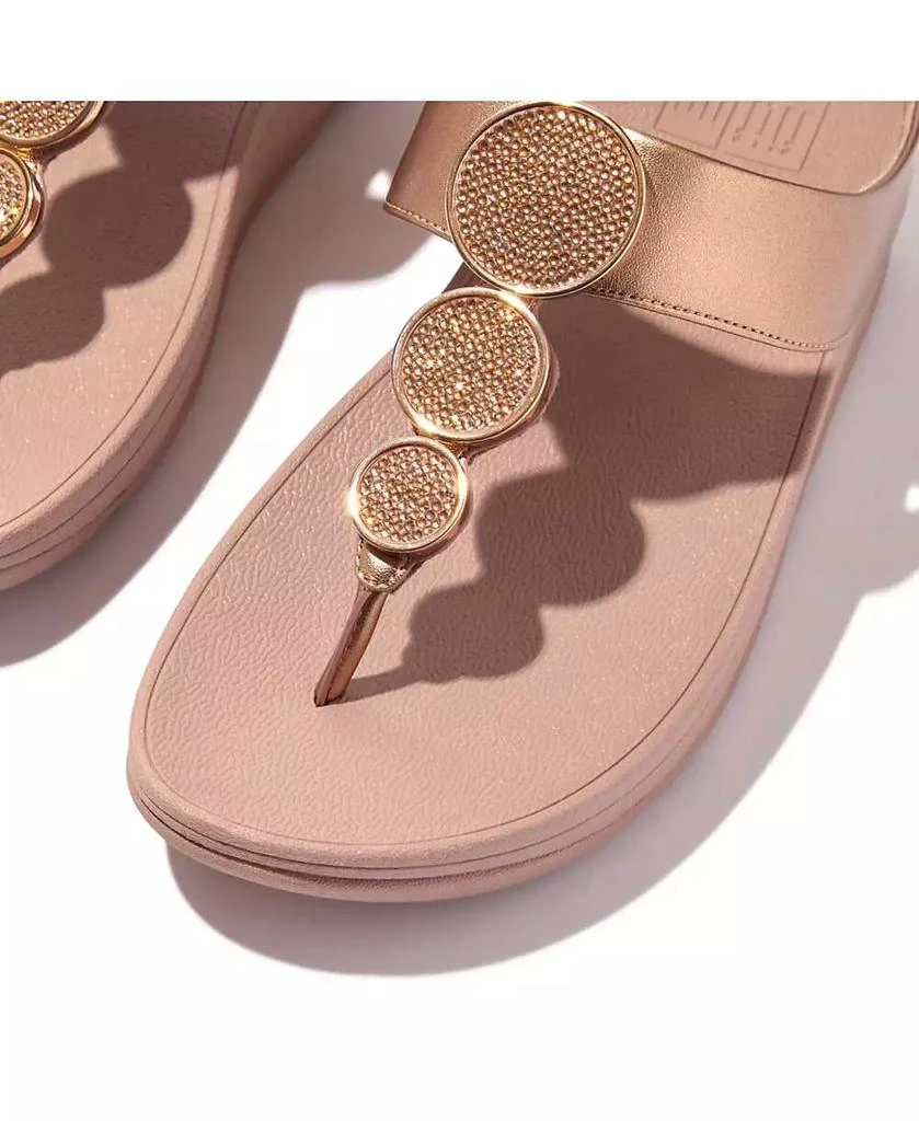 FitFlop Women's Halo Bead-Circle Metallic Toe-Post Sandals 7