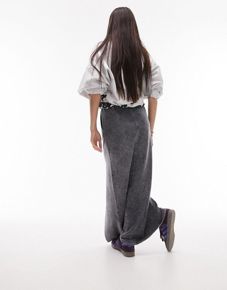 Topshop Topshop jogger maxi skirt in dark grey