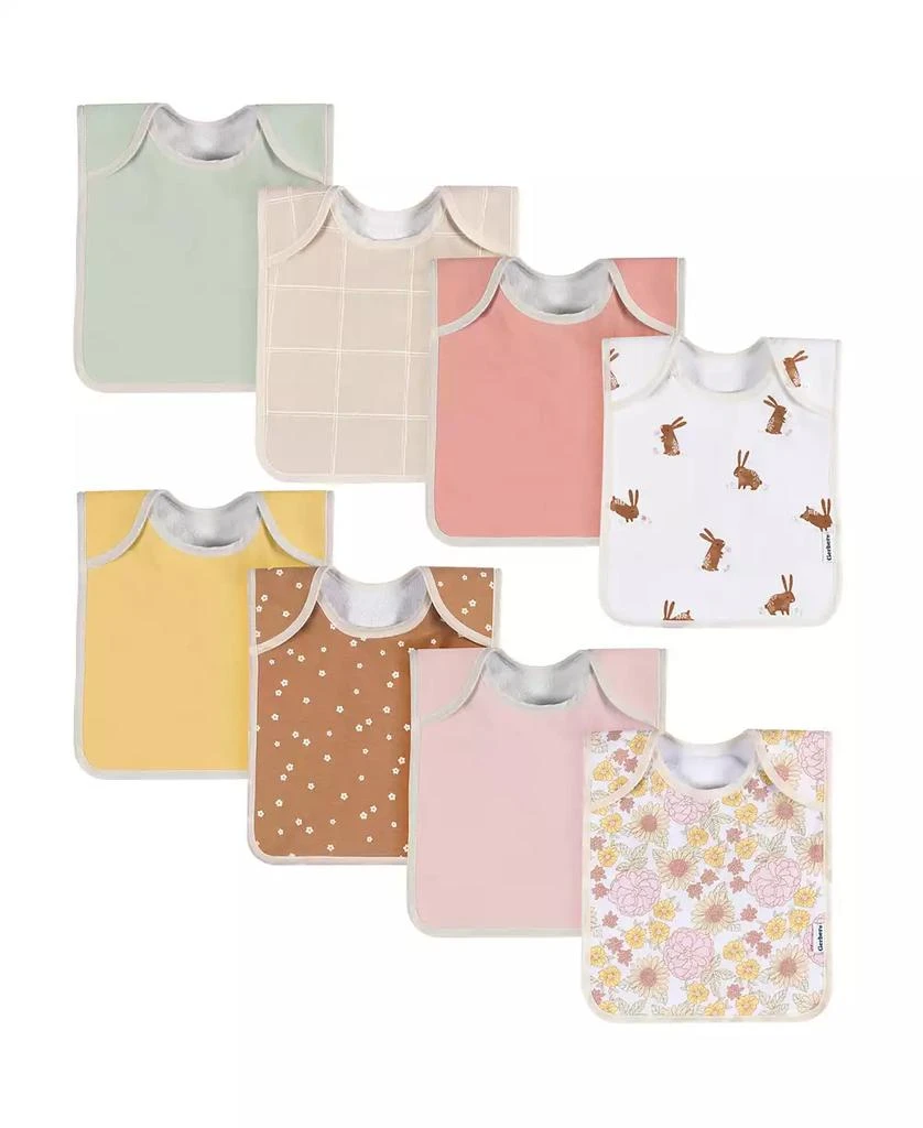 Gerber Baby Girls Multi Pink Lap Shoulder Bibs, 8 Pack