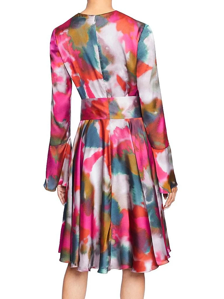 Santorelli Abstract Georgette Fit & Flare Knee-Length Dress 5