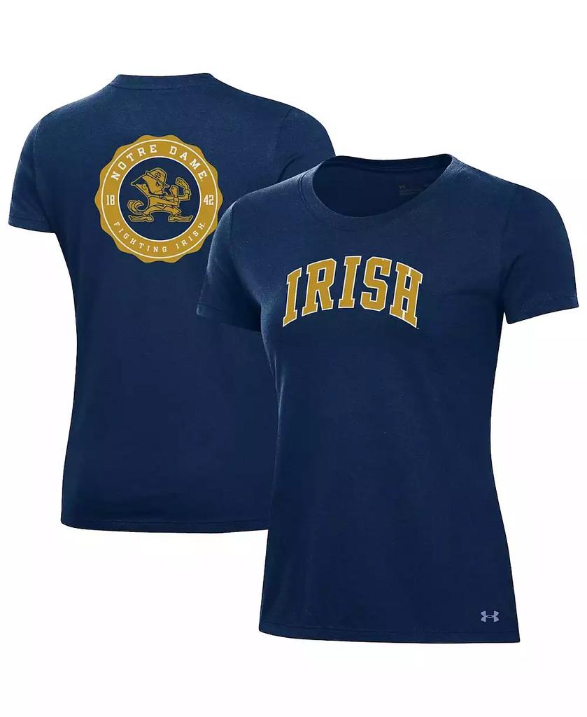 Under Armour Women's Navy Notre Dame Fighting Irish Essentials 2-Hit Performance T-Shirt