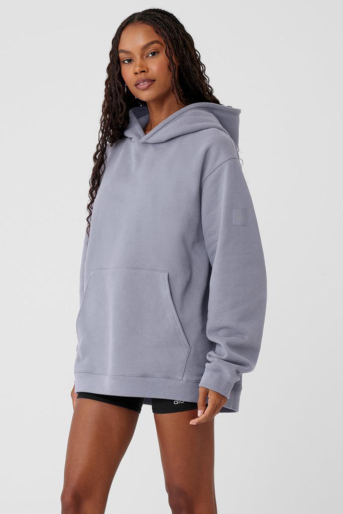 Alo Yoga Renown Heavy Weight Hoodie - Fog - Hoodies - Free