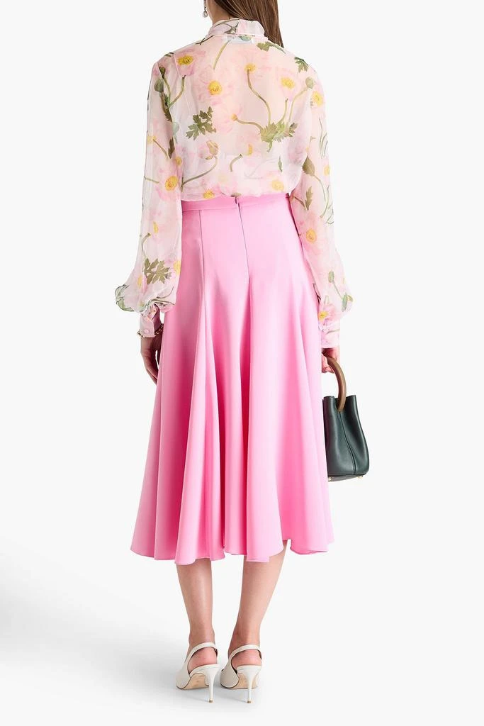 Oscar de la Renta Pussy-bow floral-print silk-chiffon blouse 3
