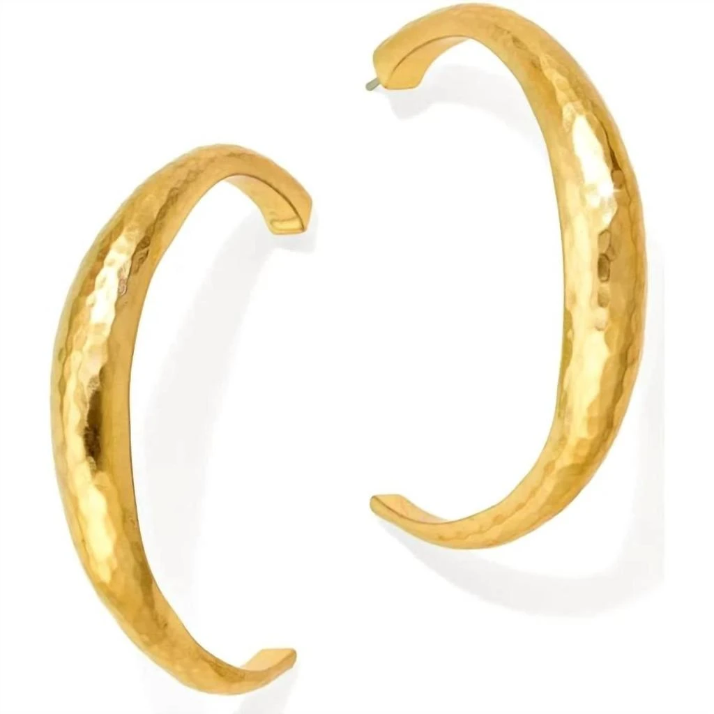 Brighton Women's Reine Hoop Earrings In Brushed Gold 1