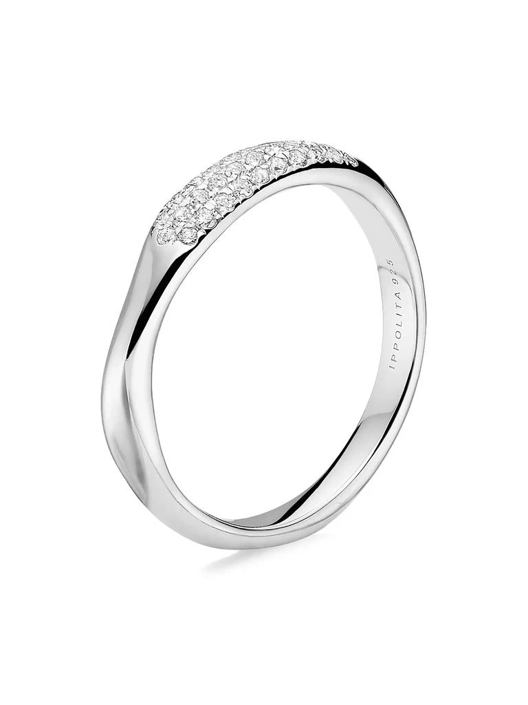 Ippolita Stardust Sterling Silver & Diamond Squiggle Ring 1
