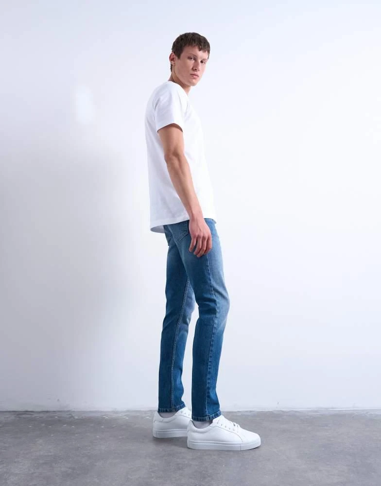 Topman Topman stretch skinny jean in mid wash 3