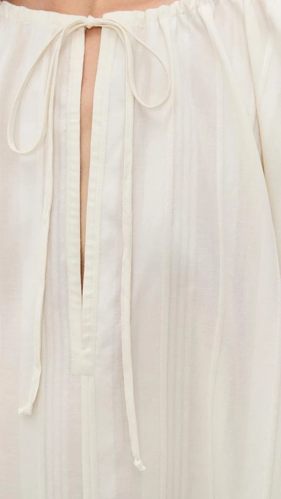 Marques Almeida Beige Textured Loose Fit Tier Gathered Dress 5