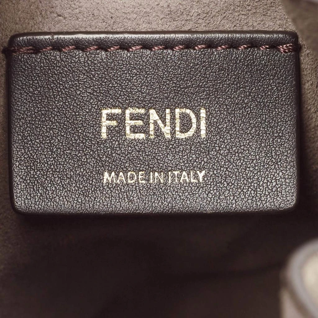 Fendi Fendi Grey Leather Mini Mon Tresor Drawstring Bucket Bag 10