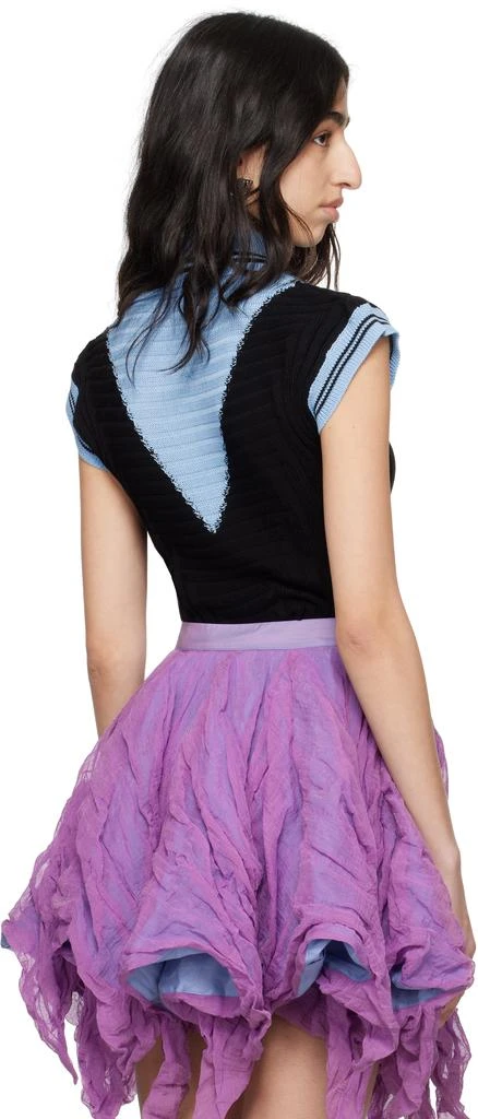 Kiko Kostadinov Blue & Black Quimby Sleeveless Knit Polo 3