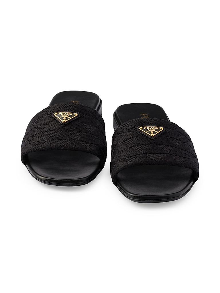 Prada Embroidered Fabric Slides - Slippers - Compare Prices