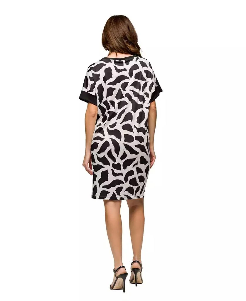 24seven Comfort Apparel Women's Short Sleeve Knee Length T-Shirt Dress 2