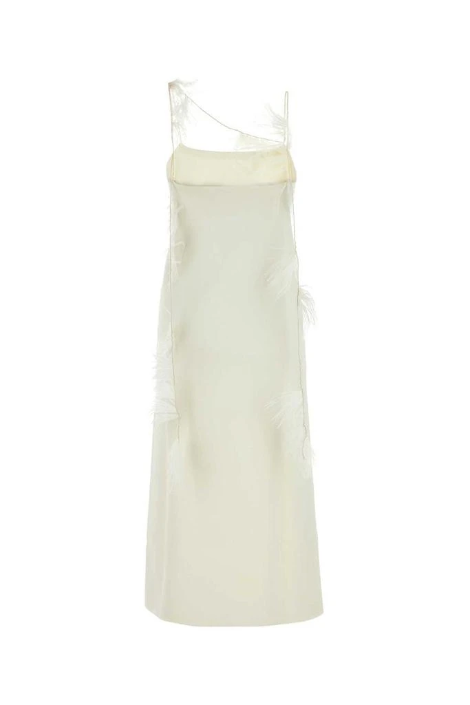 Jil Sander Jil Sander Feather-Trim Square Neck Slip Dress 2