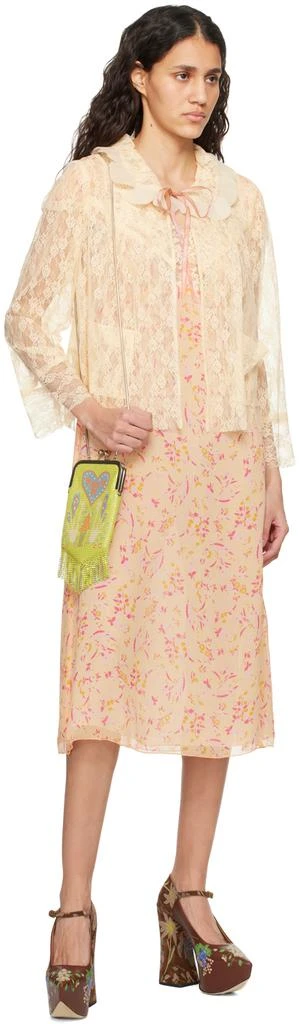 Anna Sui Orange Floral Midi Dress 4