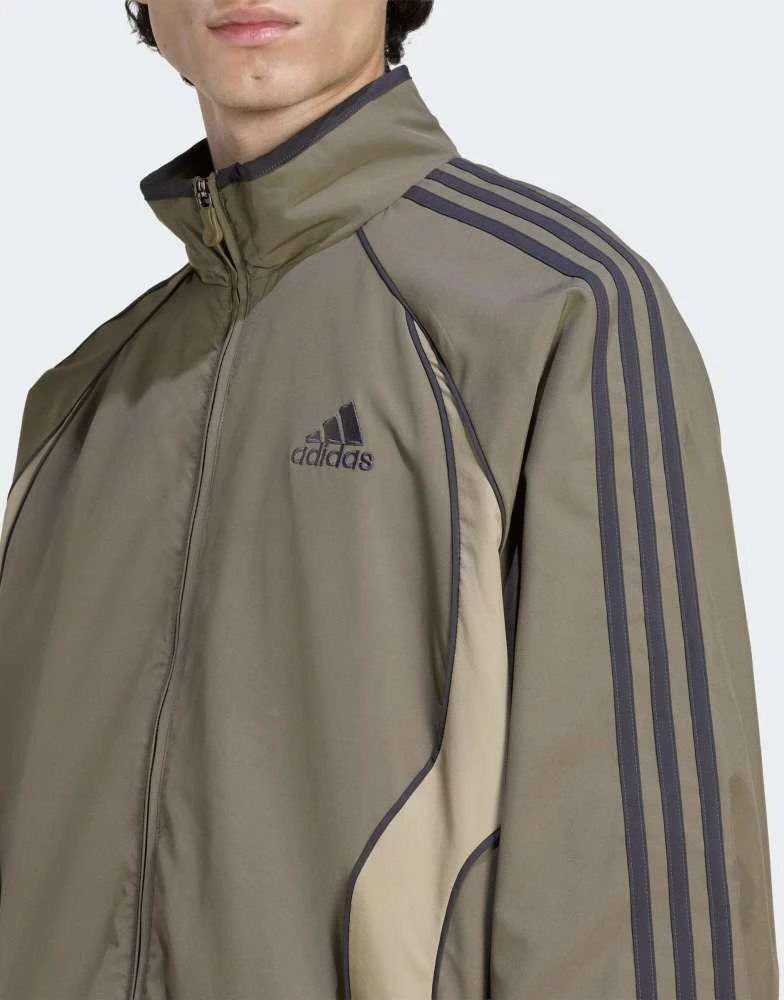 Adidas adidas Originals Teamgeist adicolor track top in blanch brown 3