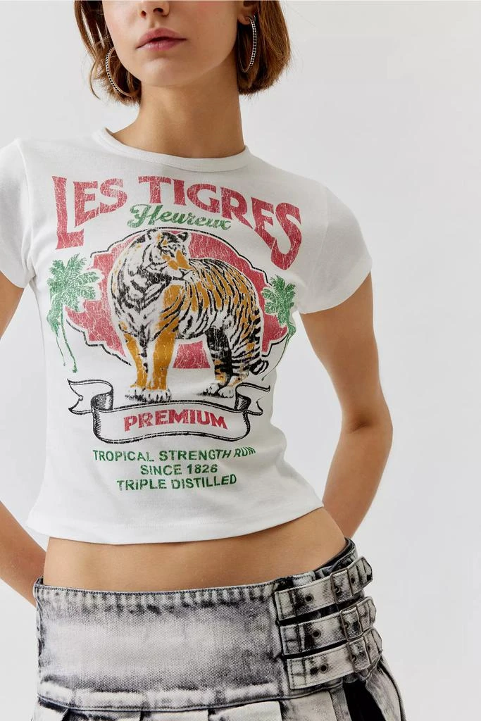 Urban Outfitters Les Tigres Graphic Fitted Baby Tee 1