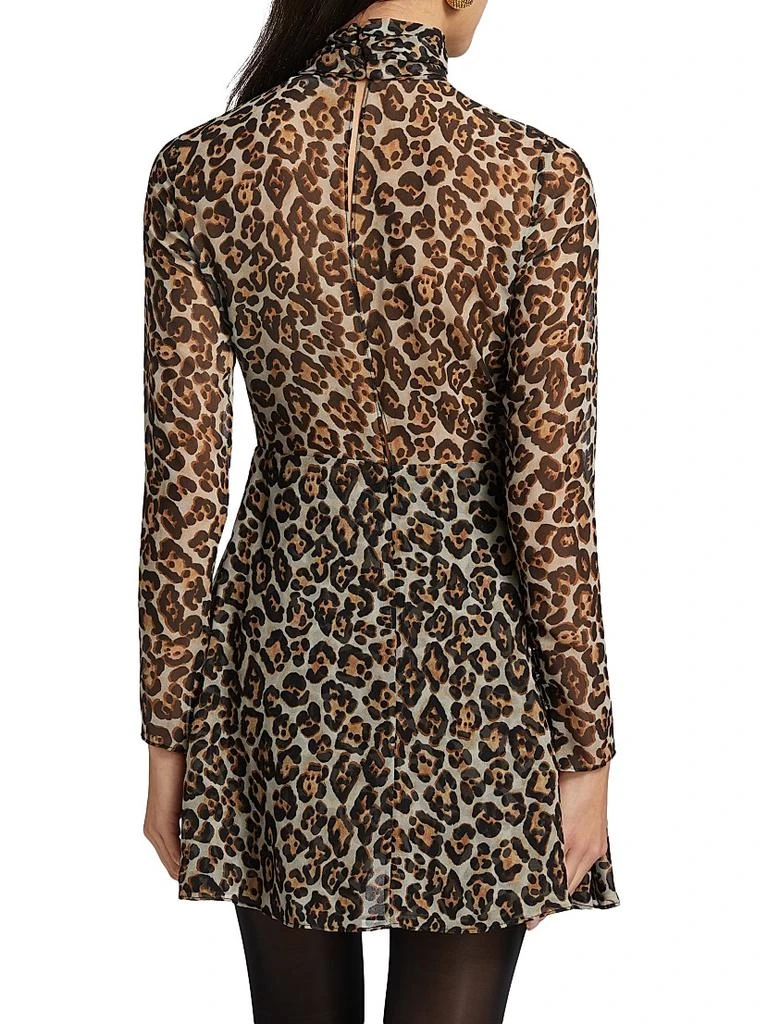Ronny Kobo Carlotta Leopard Tieneck Minidress 5
