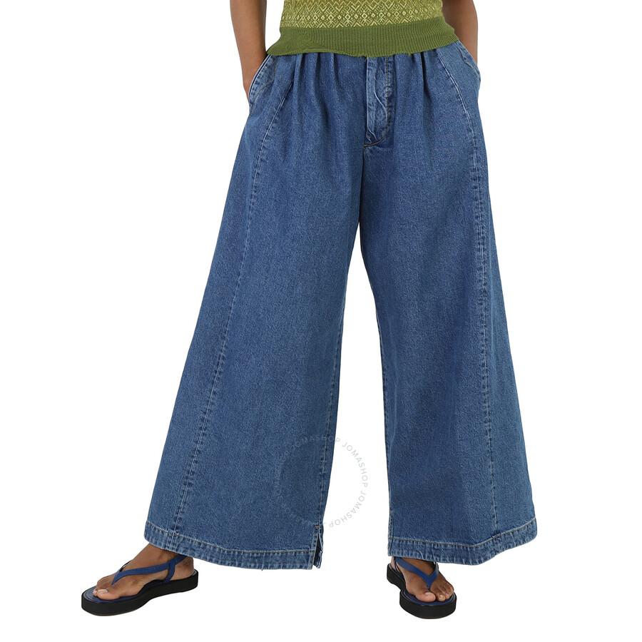 MAISON MARGIELA Ladies Light Dirty Stone Wash Denim Wide MAISON MARGIELA Ladies Light Dirty Stone Wash Denim Wide