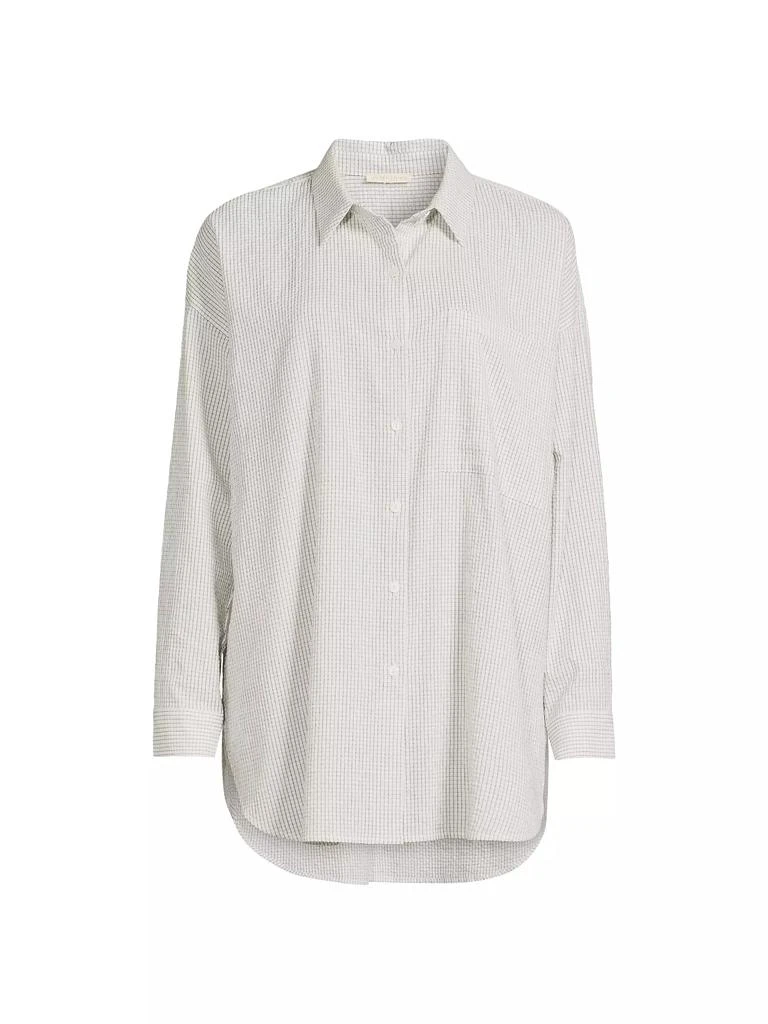 Eileen Fisher Check Cotton Button-Front Shirt 1