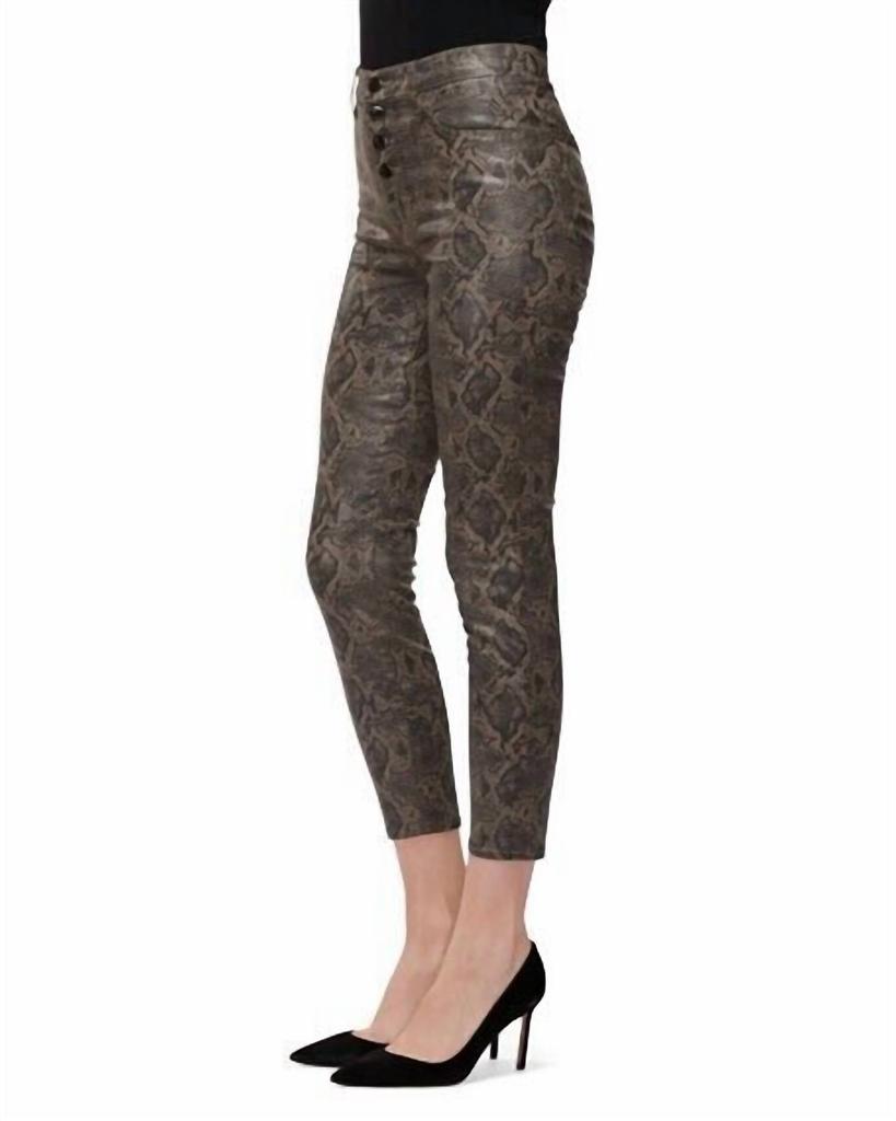 J Brand J Brand - Lillie High Rise Snake Print Skinny Coated Crop Jeans
