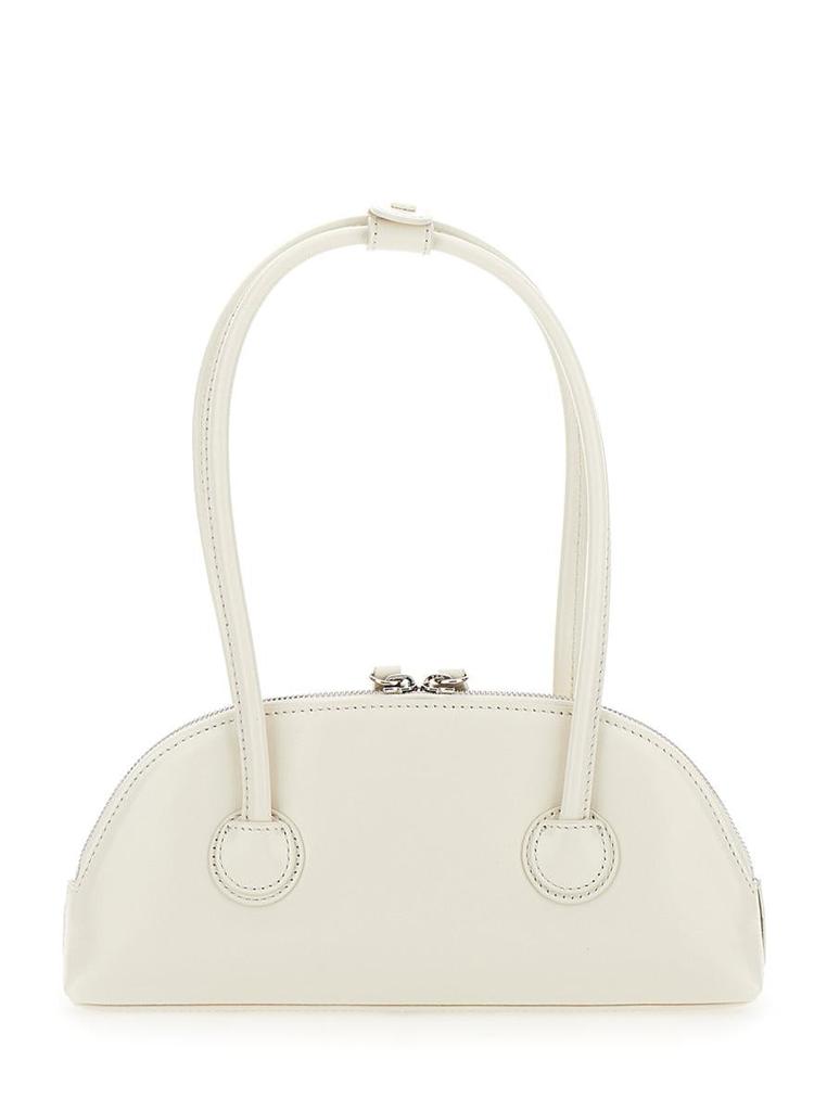 Margesherwood 'Besette' White Shoulder Bag With Engraved Logo In Leather Woman