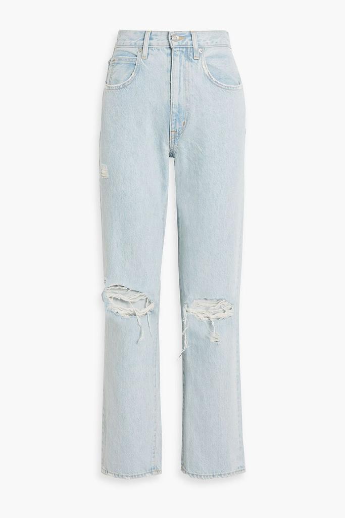 SLVRLAKE London distressed high-rise straight-leg jeans