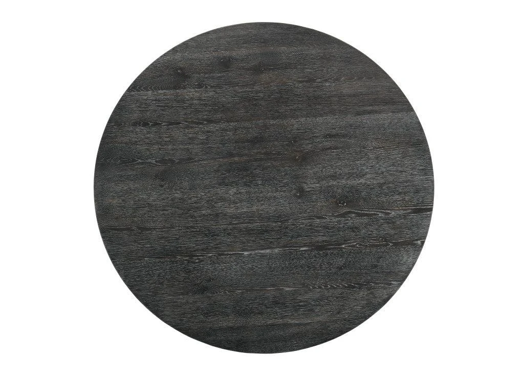 Hivvago 47" Gray Wood Cross Leg Base Round Top Dining Table 4