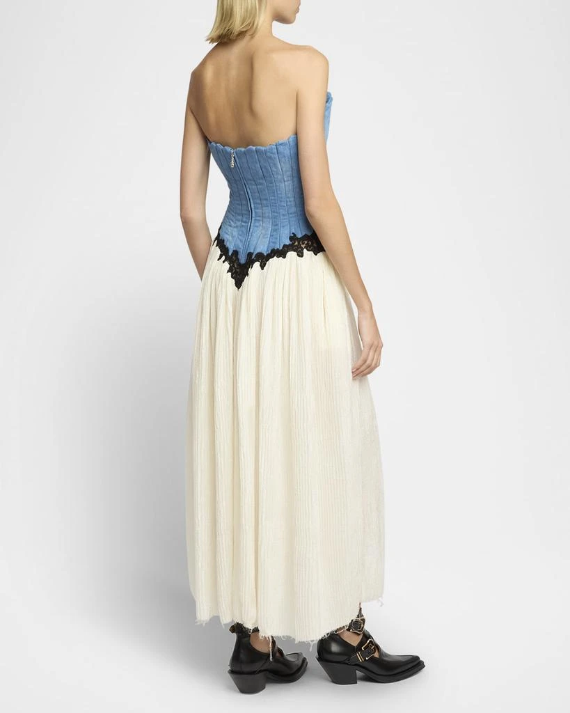 chinese dress ladies Classic Cool Corset Denim Maxi Dress Denim Blue / Medium (4/6)