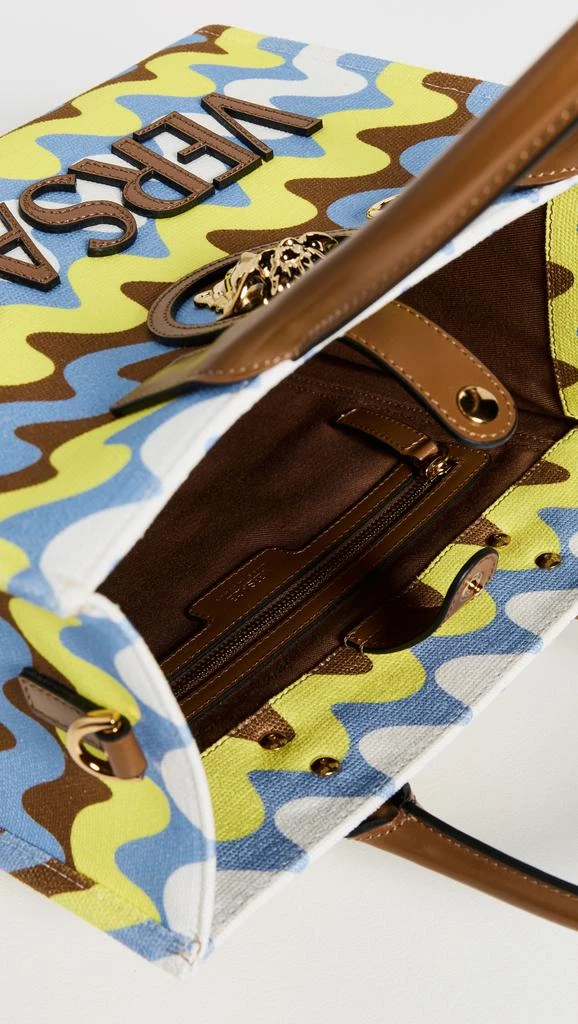 Versace Small Fabric and Lambskin Leather Tote 5