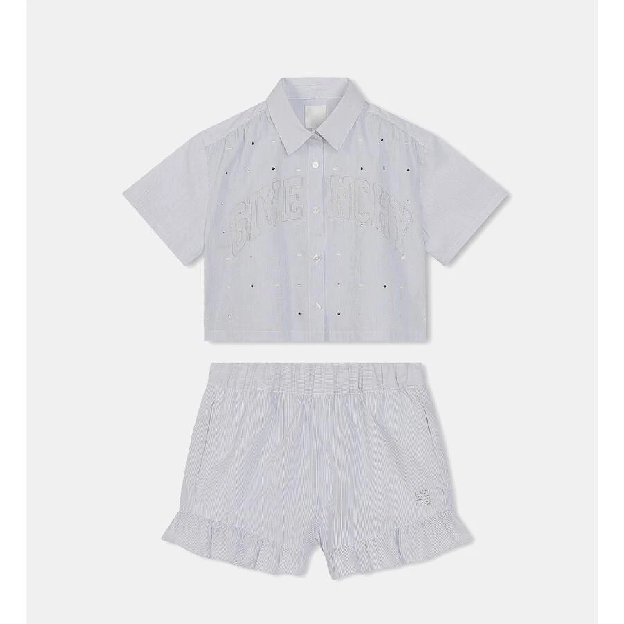 Givenchy Kids Cotton Shirt And Short Set
