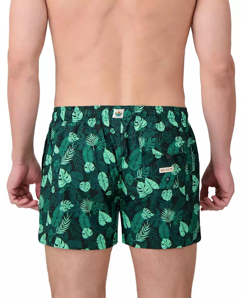 Sunset and Vines Men's Leaf-Pattern Woven Swim Trunks 3