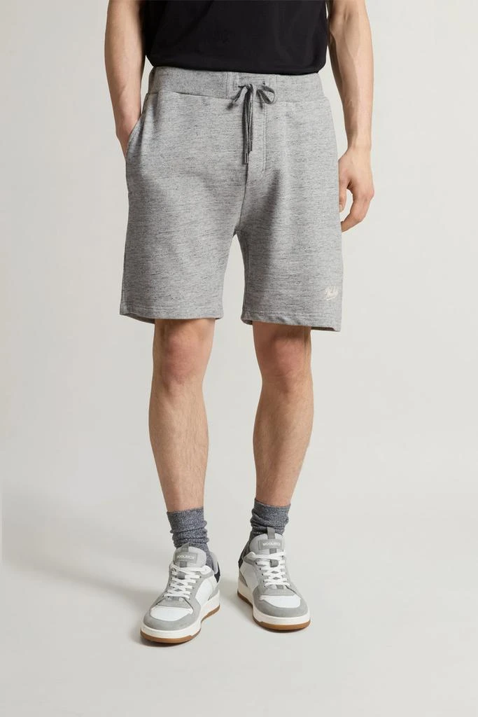 Woolrich Shorts in Pure Cotton Mouliné Fleece - Men - Blue 2