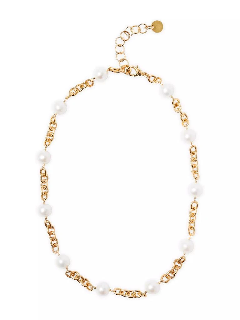 Chan Luu 18K-Gold-Plated & Freshwater Pearl Station Necklace 1