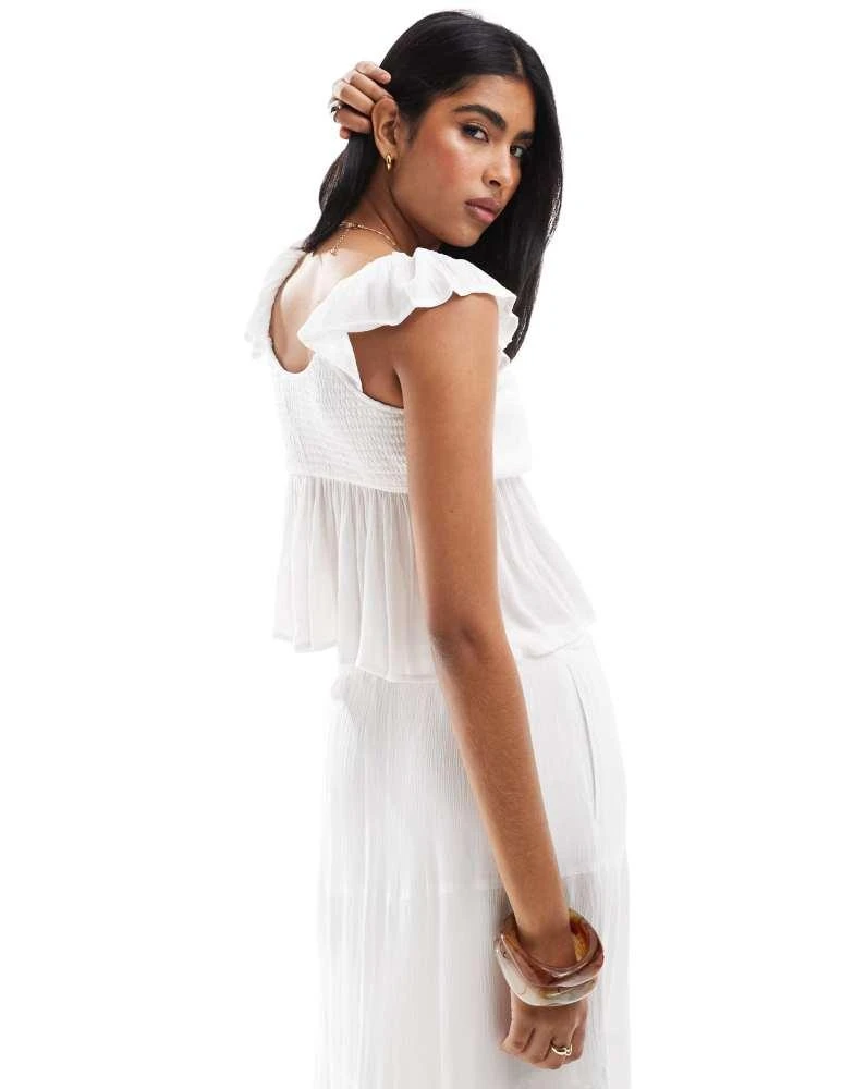 HOLLISTER Hollister puff sleeve babydoll top in white 4