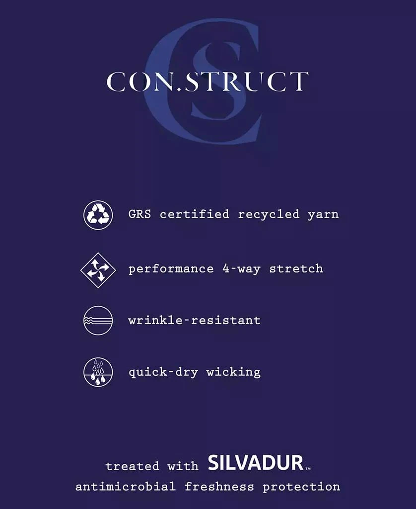 ConStruct Men's Slim Fit Solid Performance Stretch Cooling Comfort Dress Shirt 6