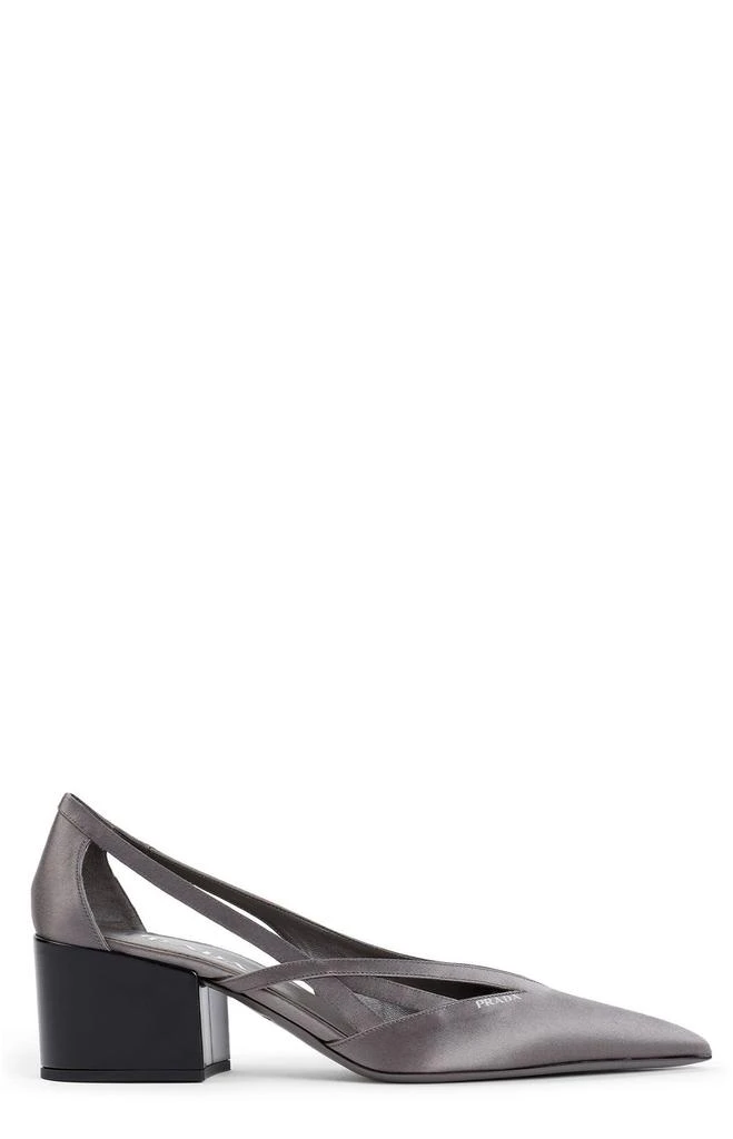 Prada Prada Pointed-Toe Satin Cut-Out Pumps 1