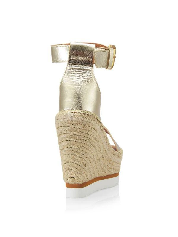 See by Chloé Glyn Metallic Leather Espadrille Wedges 3