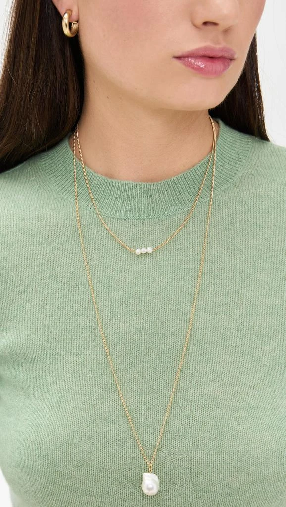 Argento Vivo Pearl Pendant 2-Layer Necklace 2