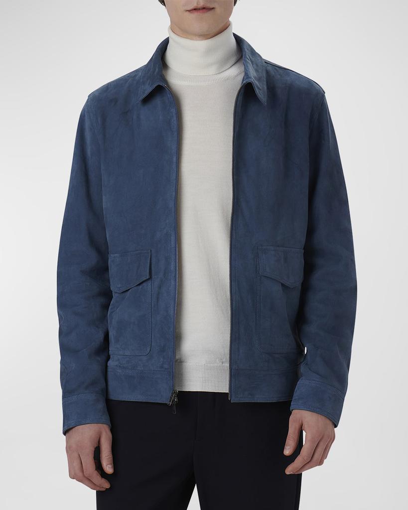 Bugatchi Men's Full-Zip Suede Bomber Jacket