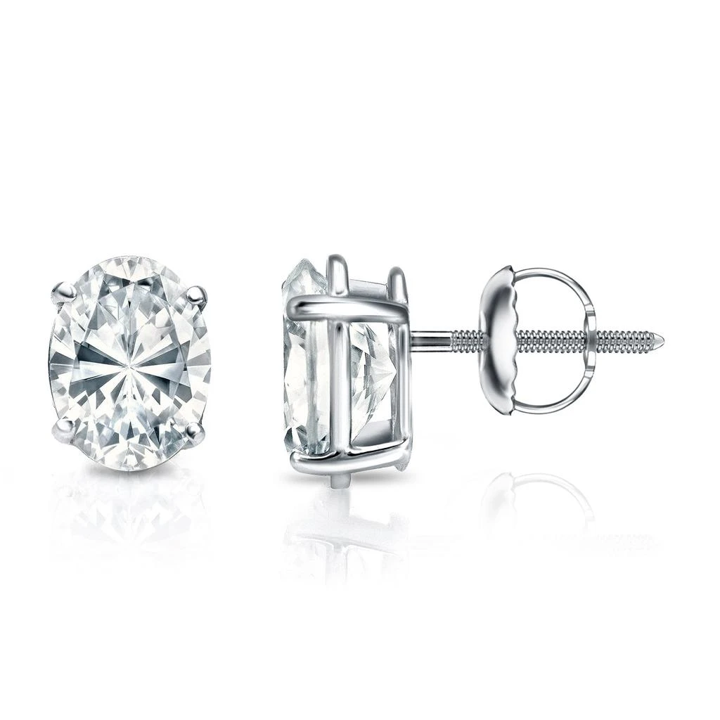 Sabrina Designs Lab Grown Diamonds 14K Gold Lab Grown Diamond Oval 4-Prong Basket Stud Earrings 3 cttw 5