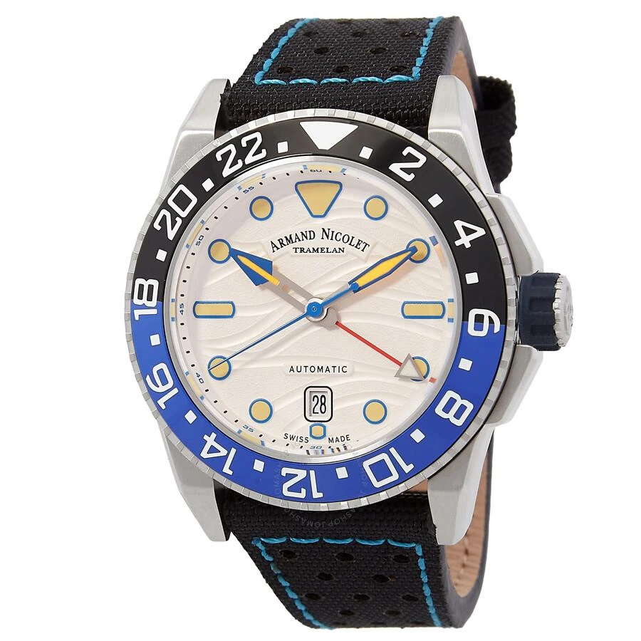 Armand Nicolet JSH Automatic Silver Dial Batman Bezel Men's Watch A486RGU-AU-P0668NZ8 1