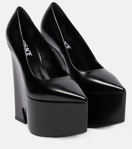Versace Tempest leather platform pumps 1