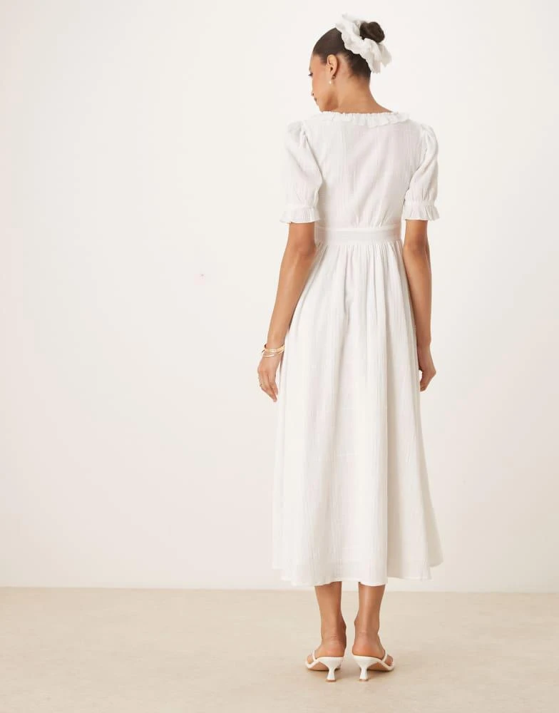 Nobody's Child Nobody's Child Flossie frill detail midaxi dress in white 3